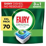 Fairy All-In-1 Dishwasher Tablets Bulk, Fairy Dishwasher Tablets, 70 Tablets, Original, Effective Even On Dried-On Grease, Dishwasher Tabs