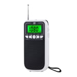 Mini récepteur radio portable de poche avec haut-parleur intégré,FM,AM,SW,DSP,écran rétro4.2 LCD,réveil,prise en charge chronométrée - Type White