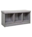 Banc Rangement 3 Cases effet chêne gris L 105 cm