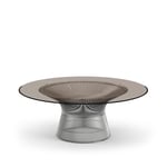 Knoll - Platner Coffee Table, base in Polished Nickel, Ø 91,5 cm, top in Bronze coloured glass - Sofabord - Warren Platner