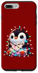 iPhone 7 Plus/8 Plus Christmas Penguin with Light Strings Clumsy Cute Entangled Case