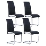 Lot de 4 chaises MIA noires liseré blanc pour salle à manger