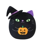 Xfrog Halloween Plush Toys 10" Stuffed Animal Soft Cat Plushies Pillow Witch Pumpkin Cat Plush Toys Gifts for Kids Girls Boys 25CM