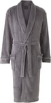 THE SAVILE ROW COMPANY LONDON SUPERSOFT DRESSING GOWN-GREY-MEDIUM