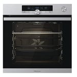 Hisense BSA66334PX Four pyrolytique à vapeur 100% + fonction friteuse à air sans huile, grande capacité 77 L, cuisson simultanée 5 niveaux, ventilateur XXL, Pizza mode 300°, portes amovibles inox