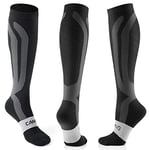 CAMBIVO Bas de Contention Femme Homme 3 Paires, Chaussettes de Compression 20-30mmHg, Chaussettes Hautes Montantes pour Voyage Avion, Circulation Sanguine Jambes, Course a Pied, Sport, Handball