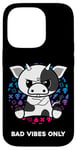 Coque pour iPhone 14 Pro Bad Vibes Only Grumpy Looking Figurine de vache