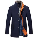 Herrar Ullrock Slim Fit med Sjal Krage navy blue XL