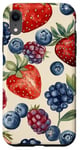 Coque pour iPhone XR Coque Téléphone Motif Fruits – Fraises & Myrtilles