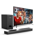 ULTIMEA Barre De Son TV, Crête 160W, BASSMAX, 2.1 Barres Son avec Subwoofer, PC Barres de Son 5.3 Bluetooth avec HDMI/Optique/AUX, Soundbar Montage Mural, Série Ultra Slim Nova S40