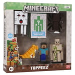 Minecraft 3D Figurer 6-Pakning - Steve, Spider, Cat, Iron Golem, Ghast