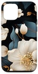 Coque pour iPhone 13 Fleur florale bleu marine