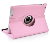 iPad 2/3/4 - PU läder 360 graders roterande Fodral - Rosa