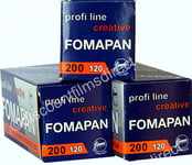 3 x Fomapan Creative 200 120 Roll Black & White Camera Film by 1st CLASS POST