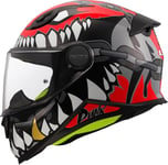 LS2, Casque Moto Intégral Enfant Kid Punk Gloss Grey Red, S