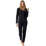 Schiesser Contemporary Nightwear Interlock Pyjama Svart 42 Dam