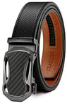 CHAOREN Ceinture Homme, Ceinture Homme Cuir avec Boucle à Cliquet Automatique, Ceinture de 35mm de Large, avec Boîte Cadeau, Ceintures Homme Ajustable et Découpée