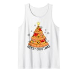 Funny Pizza on Earth Christmas Tree Merry Crust-mas Pizzamas Tank Top