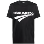 Dsquared2 Mens Logo Print Cotton T-Shirt Black - Size Small