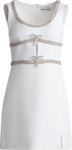 Diamante Bow Trim Mini Dress - White