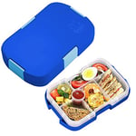 hombrima Kids Lunch Box, Bento Boxes Food Storage Container with 6 Compartments for Children Adult Work School, Suitable for Microwave (Dark Blue)