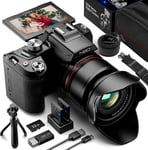 5K&64MP Digital Cameras for Photography, 16X Optical Zoom Camera with WiFi & App