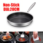 Stainless Steel Induction Geo Hex Frying Pan Non Stick Fry Cooking Cookware Tool