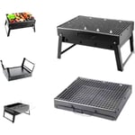 Outdoor portable grill au charbon de bois pour le camping montage sans outils 43 x 29 x 23 cm noir chrome revetu Smoker bbq Pit Grill - Toolbrothers