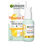 Garnier - Sérum Crème 2-en-1 - Hydratation & Éclat - Enrichi en Vitamine C - Pour les Peaux Ternes & Fatiguées - 50 ml