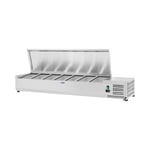 Royal Catering Kjølvitrine - 150 x 33 cm 7 GN 1/4 Beholdere