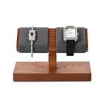 Oirlv Wooden Watch Stand Double Watch Storage Holder Jewellery Organiser Stand for Watch Bracelet Display and Storage