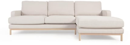 Mihaela, Chaiselong sofa, hvid, H88x264x154 cm, højrevendt