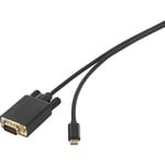 Renkforce USB-C® / VGA Câble adaptateur USB-C® mâle, Fiche mâle VGA 15 pôles