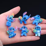 6pcs Stitch Loves Scrump Figures Figurines Cake Doll House Ornament Toy 3-4cm