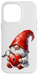 Coque pour iPhone 14 Pro Max Love Gnome And Red Heart Lock With Key For Valentines Day