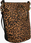 Ted Baker Women’s Aliena Leopard Print Leather Black Bucket Crossbody Bag