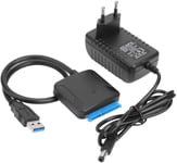 USB 3.0–SATA-kaapeli 3,5 2,5 tuuman SSD-kiintolevylle SATA III -kiintolevytuki UASP Yhteensopiva USB 1.1/2.0/3.0:n kanssa (ulkoisella 12V/2A virtalähteellä)