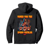 Fangs for the Spook-tacular Night Skeleton Halloween Design Pullover Hoodie