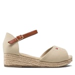 Espadrillos Tommy Hilfiger Rope Wedge Sandal T3A7-32185-0048 M Beige