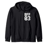 Vintage BFF 03 Best Friends Matching Bestie Friendship Day Zip Hoodie