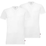 Levis 2P Base V-Neck T-shirt Vit bomull Small Herr