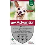 ADVANTIX Chien Solution Antiparasitaire Très Petite Race 1,5 à 4kg 6 pipettes