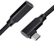 USB-C 3.2 Gen.2 forlængerkabel - Vinklet - Sort - 1 m