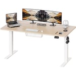 Bureau assis debout Disponible pour bureau ou jeux table réglable en hauteur longueur 160cm × largeur 60cm beige devoko