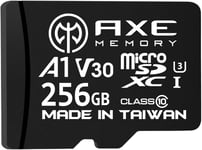 Carte Micro SD 256 Go - Mémoire MicroSDXC pour Nintendo Switch,GoPro,Drone,Smartphone,Tablette,4K Ultra HD,A1 UHS-I U3 V30 C10,jusqu'à 95 Mo/s de Lecture,avec Adaptateur SD(Q1032)