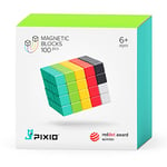 Bizak Pixio 64240102 Lot de 100 Cubes magnétiques optimaux de 8 mm de Chaque côté pour Faire des constructions, jusqu'à 16 Couleurs, Facile et Rapide, recommandé pour Les Enfants à partir de 6 Ans