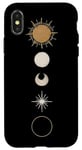 iPhone X/XS Minimalist Celestial Art Golden, Sun Full Moon Case