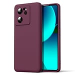 Byvuwiay Coque pour Xiaomi 13T/13T Pro 5G, Ultra Mince Premium Housse Souple en Silicone Liquide, Coque de Protection pour Xiaomi 13T/13T Pro 5G - Bordeaux