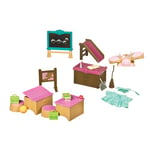 Li'l Woodzeez - Salle de Classe et Terrain de Jeu - 20 pièces de mobilier Miniature de Maison de poupée et Accessoires - Jeu de Simulation - Jouet Cadeau pour Les Enfants de 3 Ans +