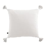 Coussin carré 40x40 cm Gaze de coton Gaïa avec pompons Chantilly